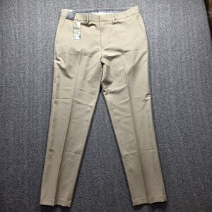 Haggar Dress Pants Mens 36x32 Khaki Premium Comfort Slim Wrinkle Free Stretch
